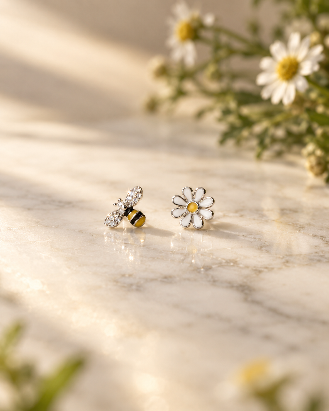 Pendientes Abeille & Marguerite - 925